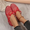 thumbnail image 5 of KIJBLAE Women's Plus Size Mesh Round Toe Bow Knot Flats, Solid Slip On Soft Sole Casual Flat Shoes Red 36, 5 of 9