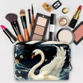 thumbnail image 3 of SwanPVC Cosmetic Storage Bag with Zipper, Travel Makeup Brush Case, Hanging Organizer for Makeup - Large Capacity Printed Design for Ladies and Girls Out, 3 of 6