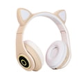 thumbnail image 2 of Auriculares Auriculares con luz intermitente LED Adorable micrófono inalámbrico recargable para juegos Auricular 5.0 compatible con Bluetooth, Caqui kenally EL000090-07B, 2 of 2