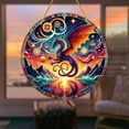 thumbnail image 5 of YiJuHui 1pcs Dragon Suncatcher Stained Glass Window Hanging with Hand Painted Fire Design for Home Office Decor Gift, 5 of 6