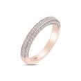 thumbnail image 2 of AFFY 14K Rose Gold Over Sterling Silver Round Cut White Natural Diamond Half-Eternity Wedding Band Ring (0.43 Cttw, I2-I3 Clarity), Ring Size-5, 2 of 5