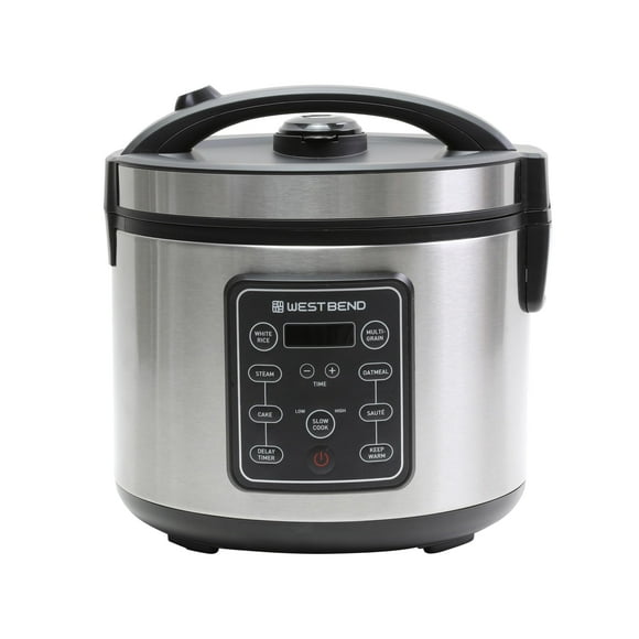 West Bend 20 Cup Multi-Function Rice Cooker, Stainless Steel