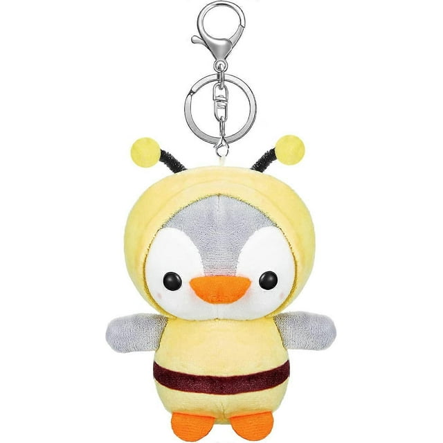 Penguin Plush, a Cute Penguin Stuffed Animal Dressed As a Bee, Penguin Plush Toy for Boys and Girls, a Birthday Gift (Keychain Bee 5.5inch)