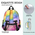 thumbnail image 5 of Rainbow Tie Dye Wave Pattern Backpack for School,Cute School Bag,Schoolbag with Adjustable Shoulder Straps & Padded Back,15.25"x11.5"x5.25", 5 of 5