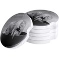 thumbnail image 1 of FMSHPON Retro Elephant Mom and Baby in The Bathtub Set of 2 Car Coaster for Drinks, Absorbent Ceramic Stone Coasters Cup Mat with Cork Base for Home Kitchen Room Coffee Table Bar Decor, 1 of 5