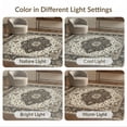 thumbnail image 7 of ODIKA 8'x10' Washable Area Rug Foyer Vintage Boho Distressed Scroll Frame Entryway Beige Bamboo for King Size Bedroom Under Bed, Master Suite, Non-Shedding, Easy Care, 7 of 7