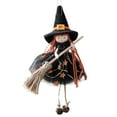 thumbnail image 2 of HavenCraft Skirted Hanging Witches Broomstick Dolls Halloween Small Witch Figurine with Skirt Hangable Witch Doll Ornament Doll with Halloween Hanging Decoration for House Room Door and Window Black, 2 of 9
