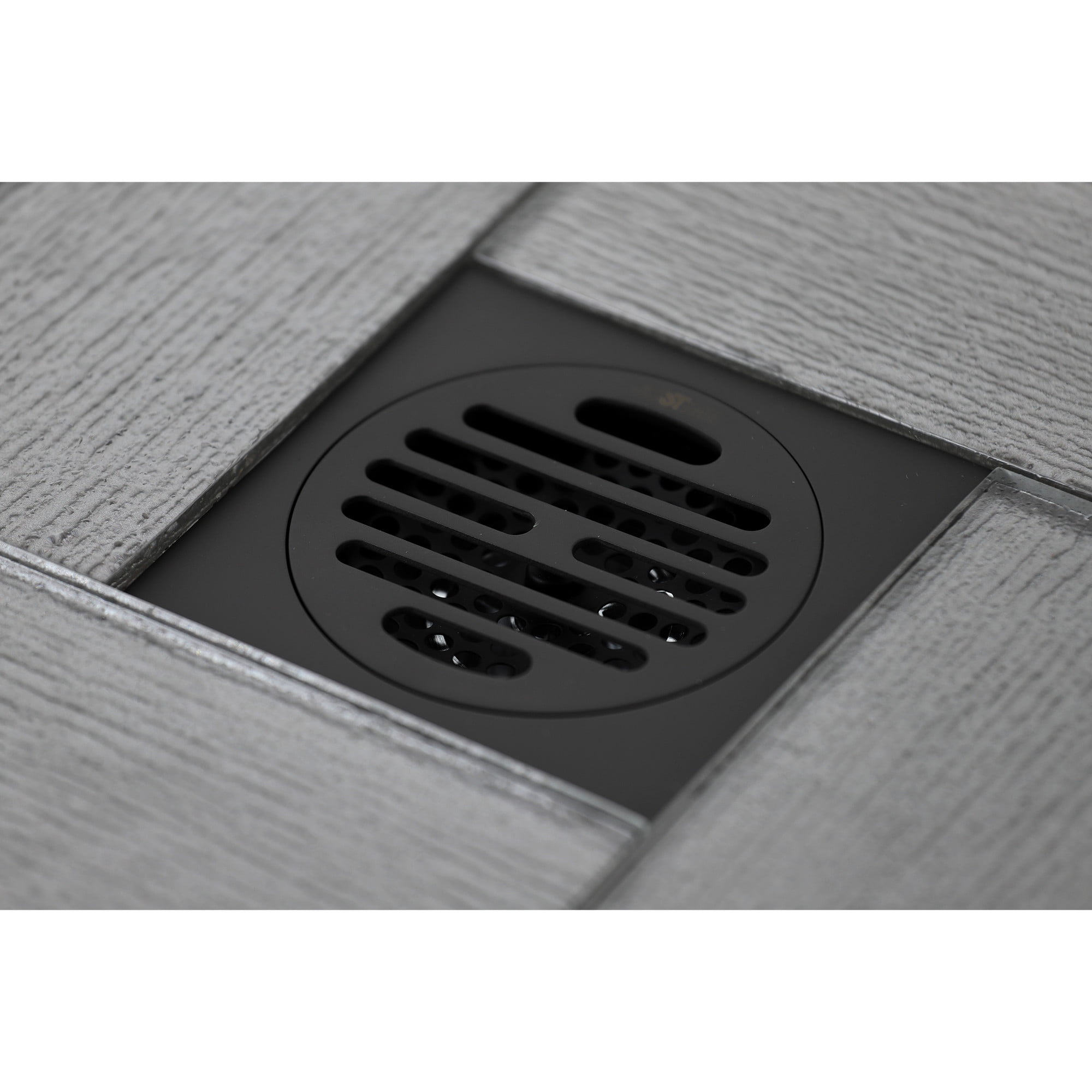 Kingston BSF4262ORB Watercourse Symmetric 4-Inch Brass Square Grid Shower Drain with Hair Strainer in Oil Rubbed Bronze