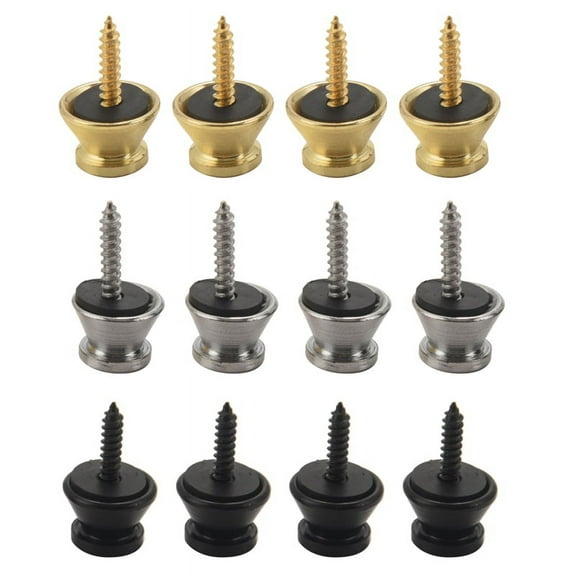 12Pcs Guitar Strap Buttons Lock Pins Guitar Metal Strap Buttons for Acoustic Guitar, Electric Guitar, Bass, Ukulele
