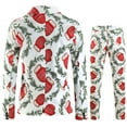 thumbnail image 3 of Men Long Sleeve Casual Button Christmas Printed Suit Jacket Two piece Set Holiday Festive Theme Funny Suits, 3 of 7