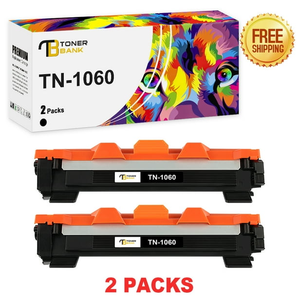 Toner Bank 2-Pack Compatible Toner Cartridge for Brother TN-1060 HL-1110 1112R 1210W 1212W MFC-1810E 1815R 1910W DCP-1510R 1512R 1610W Printer Ink Walmart.com