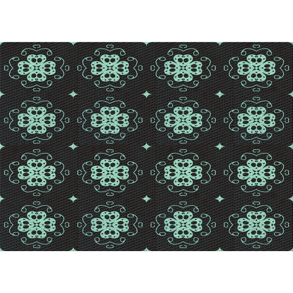 Ahgly Company Machine Washable Indoor Rectangle Transitional Green Area Rugs, 2' x 3'
