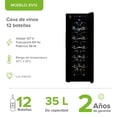 thumbnail image 3 of Combo cava de vinos para 12 botellas, Capacidad 35 L + Cubo enfriador de vinos AVERA EV12EV01, 3 of 12