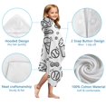 thumbnail image 7 of Black White Baseball Snacks Pattern Hooded Bath Towel，50"x30" for Ages 3 To 12 Kids, Quick Dry Lightweight Soft Microfiber Hood Beach Towel Cover Up for Kids, 7 of 7