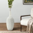 thumbnail image 3 of LuxenHome Modern Geometric Pattern Polyresin 23.5-Inch Tall Trumpet Vase, 3 of 6
