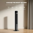thumbnail image 4 of EDX Tower Fan for Home, 36" Standing Floor Fan, 25 ft/s Bladeless Fan Cold Air, 28dB Quiet for Sleep, Remote, 60° Oscillation, 12H Timer, 5 Speeds, 4 Modes, LED Display，Black, 4 of 9