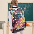 thumbnail image 7 of FORMRS Unisex School Backpack 17" Student Travel Bag with Laptop Compartment, Green Colorful Circles, 7 of 7