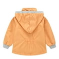 thumbnail image 2 of Fengqque Boys Girls Rain Jackets Lightweight Zippered Breathable Waterproof Hooded Windbreakers for Kids Baby Pure Color Children's Windbreaker Hat Detachable Cute Western Style, 2 of 5
