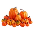 thumbnail image 1 of 16 calabazas artificiales de imitación, calabazas de simulación, calabazas decorativas de de otoño para cocina, decoración de Halloween Naranja, 1 of 8