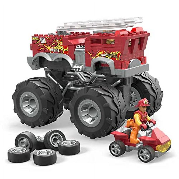 MEGA Hot Wheels Monster Truck Building Toy Playset, 5-Alarm Fire