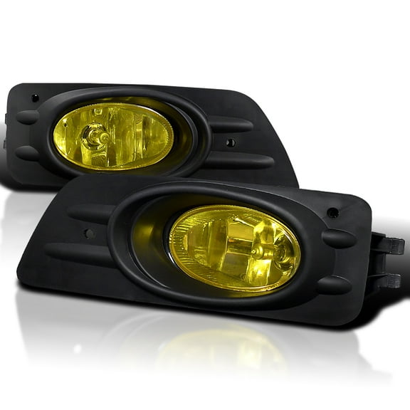 Spec-D Tuning Amber Driving Fog Lights Lamps H11 Bulbs & Switch & Wiring Compatible with 2006-2007 Honda Accord 4Dr Sedan L R Pair Assembly