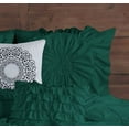 thumbnail image 5 of D.N.G. BEDDINGS 100% Egyptian Cotton 5 Piece Circle Ruffle Comforter Set with 1 Freebie Ruffle Pillow | 550 GSM Filled Microfiber - Full/Queen Size, Teal Green Color - 800 Thread Count, 5 of 5