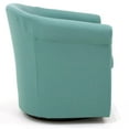 thumbnail image 3 of Pemberley Row Polyester Blue Swivel Club Chair Rounded Arms 30"H Unassembled, 3 of 4