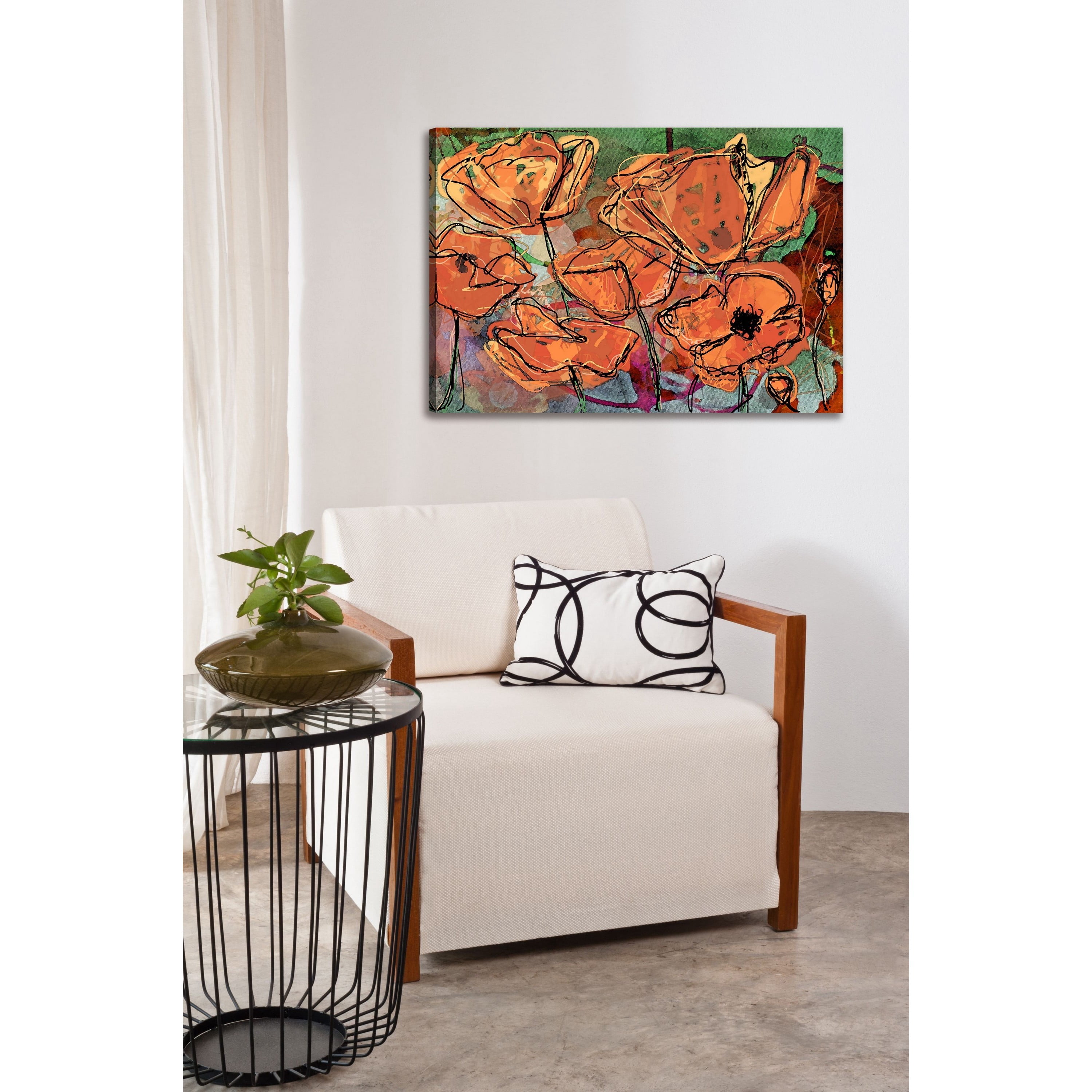 Sketch Cadmium Orange Painting Print on Wrapped Canvas