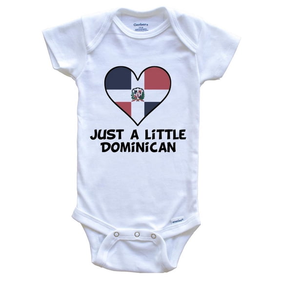 Just A Little Dominican Baby Bodysuit - Funny Dominican Republic Flag Baby Bodysuit, 0-3 Months White
