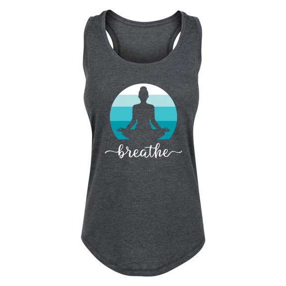 Instant Message - Breathe Yoga Pose - Women's Racerback Graphic Tank