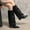 Black, variant on Fold Over Shark Boots for Women Snip Toe Stiletto-heeled Boot Pull On Classic Fashion Party Dress Booties Brown 42