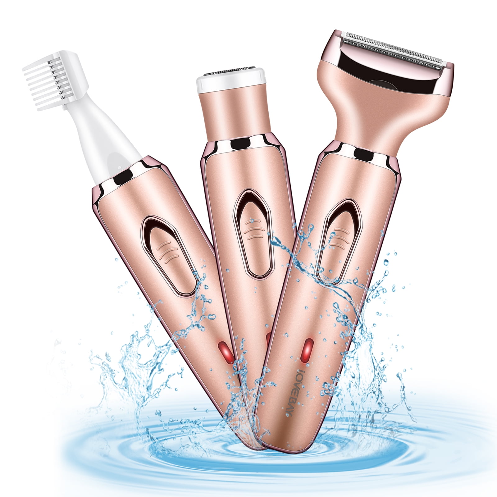SEREED Electric Razor for Women, 3 in 1 Electric Shaver Hair Removal Bikini Trimmer Wet & Dry Painless Cordless Shaver USB Rechargeable for Face Body Legs Hair Trimmer