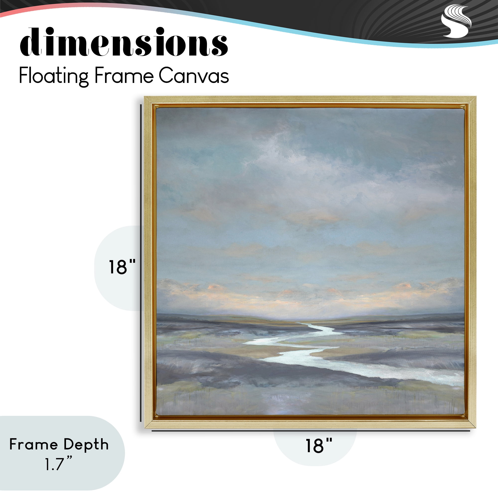 Stupell Industries Riverbend Misty Atmosphere Gold Framed Floater Canvas Wall Art, design by Christy McKee