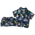 thumbnail image 3 of Ahuyic Summer Boys Girls 2 Piece Outfits,Toddler Kids Casual Clothing Set,Children's Long Sleeved Bow Printed Doll Shirt And Half Skirt Two-piece Set,Blue,2-3Years, 3 of 4