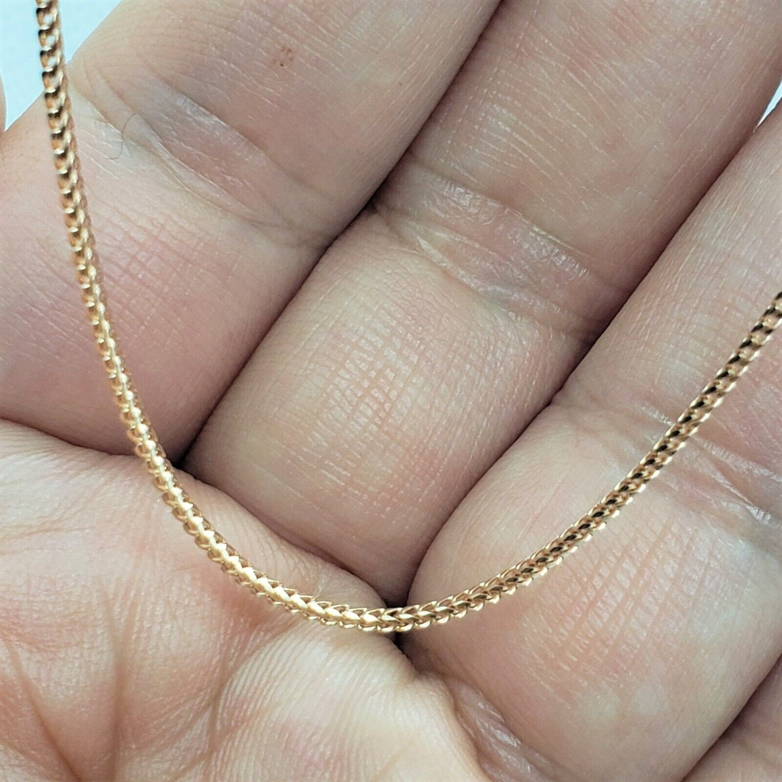 14K Solid Rose Gold Franco Necklace Chain 1.5mm