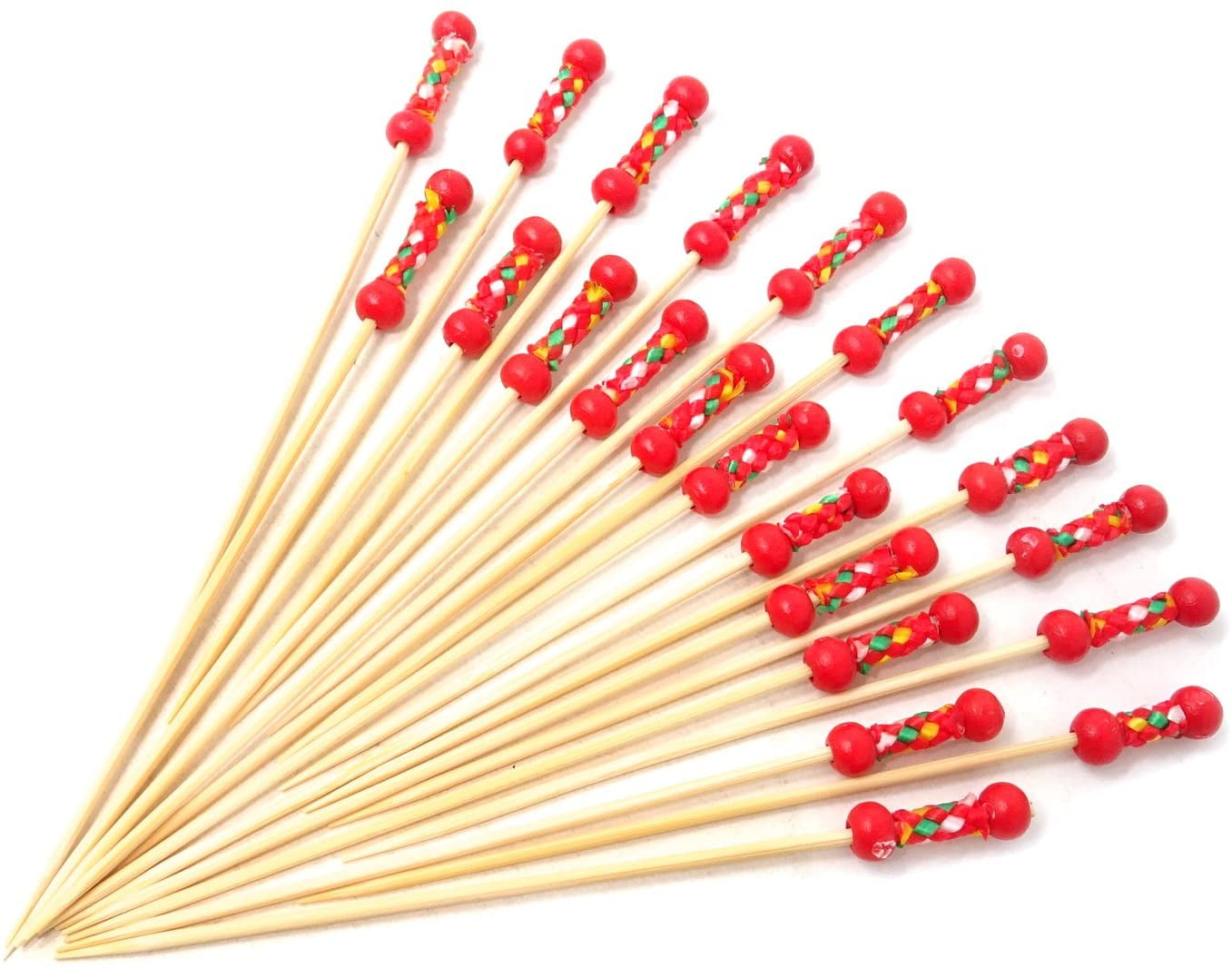 100PCS 4.7" Handmade Cocktail Picks Appetizer Bamboo Toothpicks