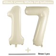 thumbnail image 2 of Ballon LVMOQIQIU 40 Pouces Blanc Numéro 17 Blanc Crème 2 Pcs, 2 of 6