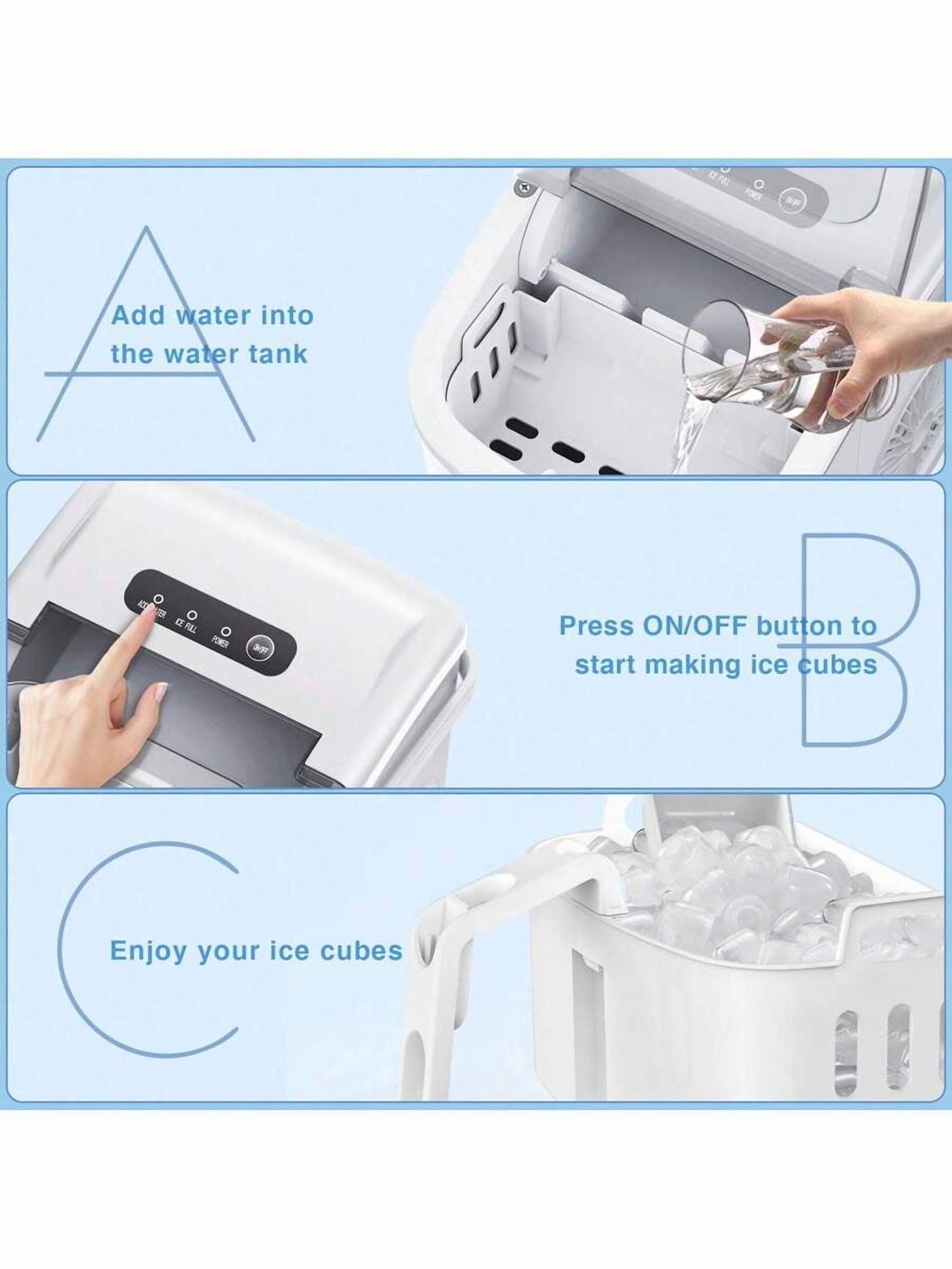 Havato Nugget Ice Maker Countertop,  Self-Cleaning  Ice Maker With Ice Basket & Scoop, 26Lbs/24H, 9 Ice Cubes Ready In 6 Mins, Chewable Ice Maker Machine For Home Camping Party RV