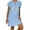 Blue, variant on Up to 65% Off Women Summer Maxi Dresses Women's Fashion Loose Leisure V-collar Short Sleeve Summer Dresses