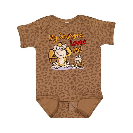 

Inktastic My Grandma Loves Me Monkey Gift Baby Boy or Baby Girl Bodysuit