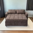 thumbnail image 4 of Modern Minimalist Velvet Three-Seater Sofa Bed 220cm with Three USB Ports and Side Pockets, 4 of 6
