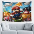 thumbnail image 1 of Tapiz de pared de Mario, decoración de pared para el hogar, arte de pared para niños, niñas, decoración de dormitorio, sala de estar, 60 x 40 pulgadas, 1 of 1