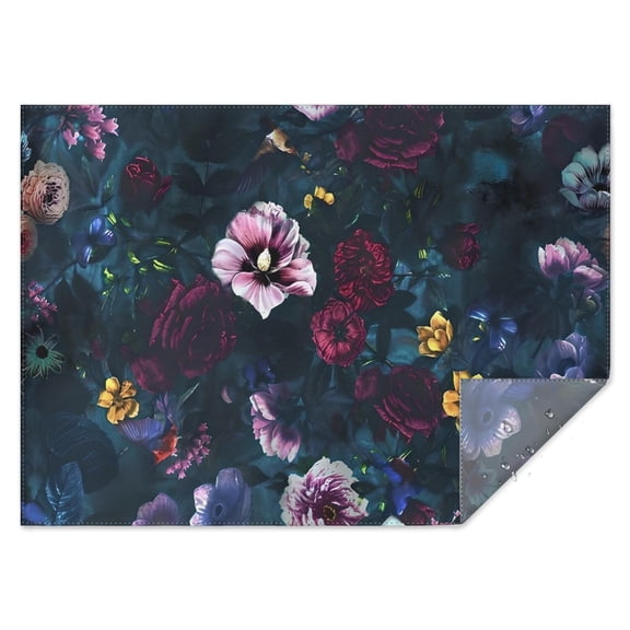 Pioneer Flower Floral Print Pattern Rectangle Tablecloth 60"x84",Waterproof Polyester Rectangle Table Cloth, Wipeable Spillproof Polyester Tablecloth for Dining, Camping, Indoor and Outdoor