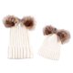 thumbnail image 1 of Cálida Y Bebé Recién Nacido Sombreros para Crochet Knit Hairball hat 2 Piezas Blanco CUTICAT Gorro para padres e hijos, 1 of 8