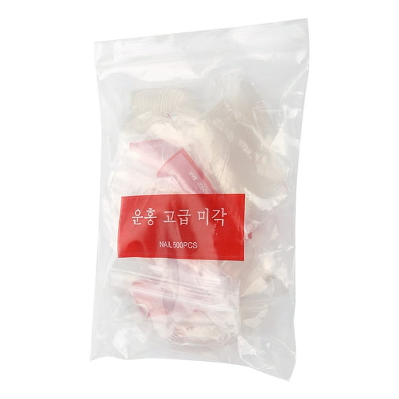 500 piezas de uñas postizas ovaladas Nikou de cobertura completa transparentes