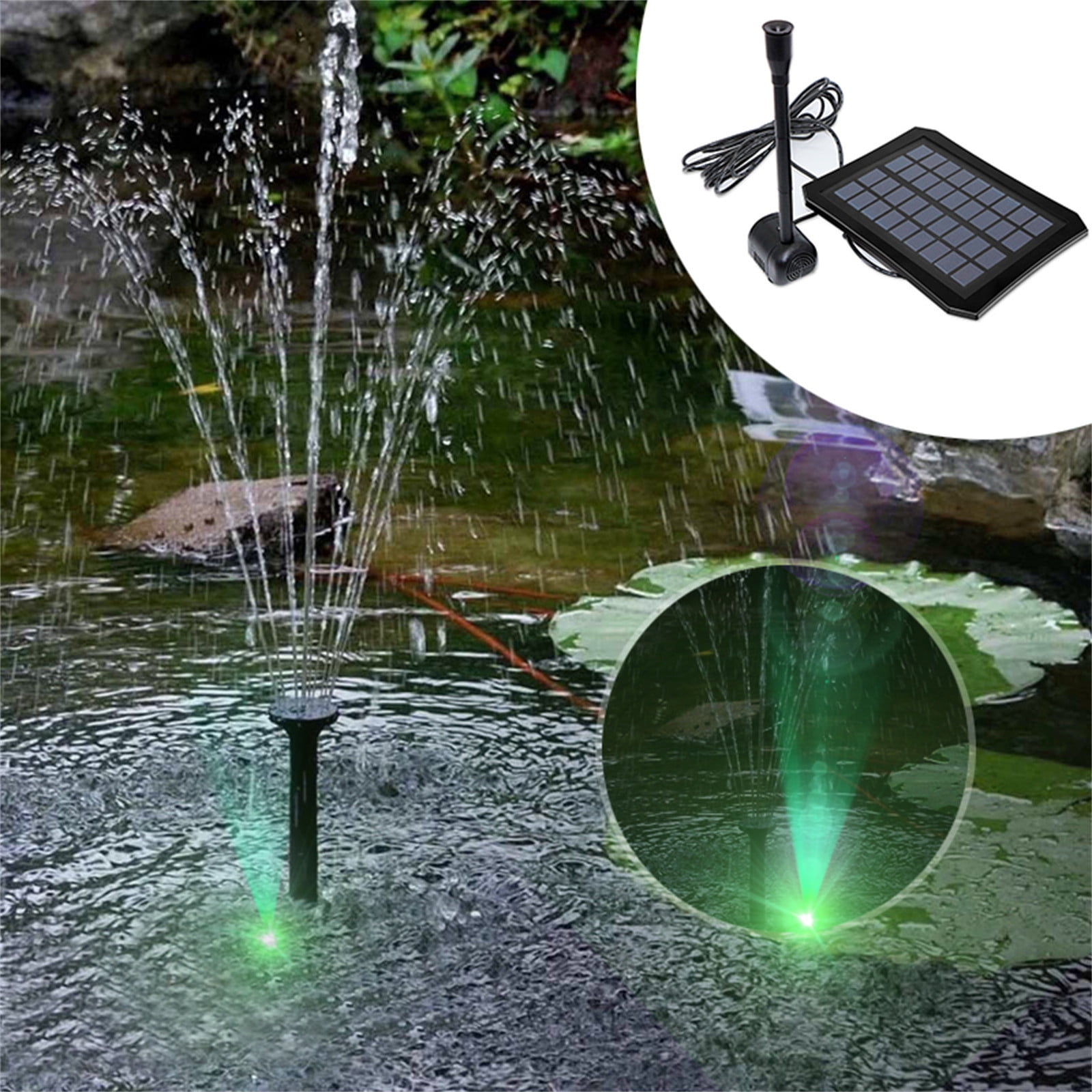 POLISE Spaces Solar Bird Bath Fountain, Outdoor Garden Water Feeder with Pump and 7 Accessories for Courtyard Decoration, 16 Inch Solar Powered Pond for Patio and Pool Area, 1 Unit