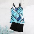 thumbnail image 5 of Homenesgenics Swim Suits for Women 2026 Tankini Bikini Women's Tie-Dyed Contrast Color Camisole Shoulder Backless Swimsuit Plus Size Two Piece Bathing Suits Blue L, 5 of 7