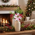 thumbnail image 5 of Artificial Christmas Bouquet - Poinsettia with Pinecones for Vase, Table, and Window Decor, 5 of 7