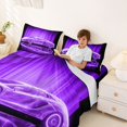 thumbnail image 3 of Castle Fairy Dreamy Purple Car Full Size Sheets 4-Piece for Teens, Soft Glow Curtain Bed Sheets for Bedroom, Purple Black, 3 of 6