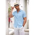 thumbnail image 3 of COOFANDY Mens Short Sleeve Dress Shirts Casual Summer Button Down Shirt with Pocket, 3 of 6
